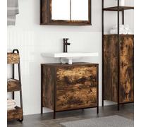 vidaXL Mueble de baño con lavabo y cajones roble ahumado 60x34,5x60 cm