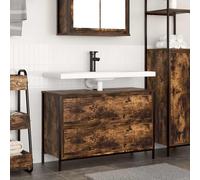 vidaXL Mueble de baño con lavabo y cajones roble ahumado 90x34,5x60 cm