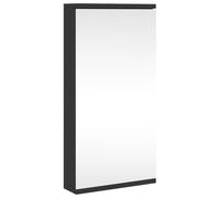 vidaXL Mueble de baño de esquina con espejo 30x24x60 cm en color Negro/Blanco/Roble y más | almacenamiento funcional diseño moderno para baño dormitorio sala