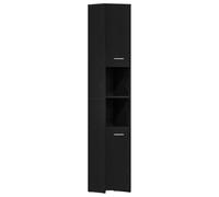 vidaXL Mueble de baño de Madera de Roble Negro 30x30x183,5 cm