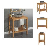 vidaXL: Mueble de baño de madera maciza de teca con lavabo de piedra natural