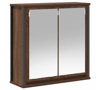 vidaXL Mueble de baño de pared con espejo roble marrón 60x21x60 cm