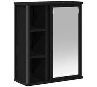vidaXL Mueble de baño de pared con espejo roble negro 50x21x60 cm