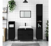 vidaXL Mueble de baño madera de ingeniería negro 80x33x60 cm