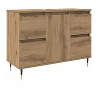 vidaXL Mueble de baño Madera de ingeniería Roble Artisan 80x33x60 cm, Armario, Armario de Almacenamiento de baño, Muebles de baño, Armario para baño