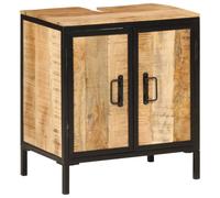 vidaXL Mueble de baño madera maciza de mango y hierro 55x35x60 cm