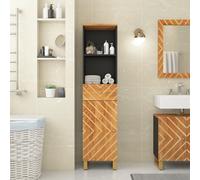 vidaXL Mueble de baño madera maciza mango marrón negro 38x33,5x160 cm