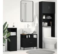 vidaXL Mueble de baño para lavabo de madera de roble negro 60x30x60 cm