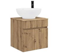 vidaXL Mueble de baño suspendido con lavabo, estilo artesanal, roble