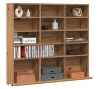 vidaXL Mueble de CD Madera de ingeniería Roble Artisan 100x23x89,5 cm, estantería, Estante para CDs, Armario de CD, estantería para CD