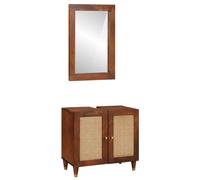 vidaXL Mueble de Cuarto de Baño 2 uds. Negro y dorado