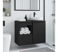 vidaXL Mueble de Cuarto de Baño Negro 30 x 44,5 x 50 cm