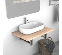 vidaXL Mueble Cuarto de Baño Estante de Pared Lavabo Color Roble Mobiliario