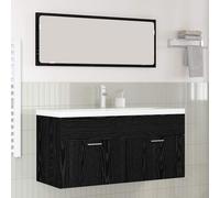 vidaXL Mueble de Cuarto de Baño Roble Negro 100 x 38,5 x 46 cm