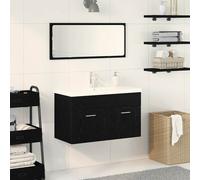vidaXL Mueble de Cuarto de Baño Roble Negro 80 x 38,5 x 46 cm