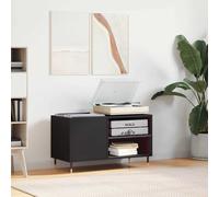 vidaXL Mueble para discos de madera de ingeniería negro 85x38x48 cm