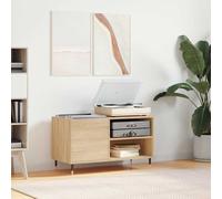 vidaXL Mueble para discos Madera de ingeniería Roble Sonoma 85x38x48 cm Armario para vinilos