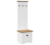vidaXL Mueble de entrada BODO con ganchos 50x40x157 cm Blanco y marrón