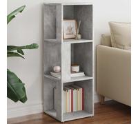 vidaXL Estantería librería de esquina en contrachapada gris hormigón 33x33x100 cm