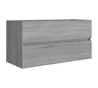 vidaXL Mueble de Lavabo Armario Tocador Fregadero Lavamanos Aseo Cuarto de Baño Inodoro Ducha Bañero Madera Contrachapada Gris Sonoma 90x38,5x45cm