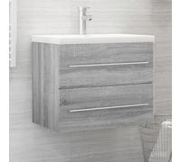 vidaXL Mueble de lavabo madera contrachapada gris Sonoma 60x38,5x48 cm