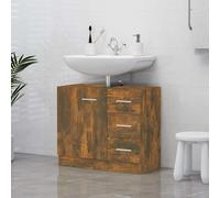 vidaXL Mueble de lavabo madera contrachapada roble ahumado 63x30x54 cm