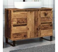 vidaXL Mueble de lavabo madera de ingeniería envejecida 80x33x60 cm