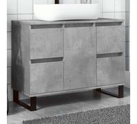 vidaXL Mueble de lavabo madera de ingeniería gris hormigón 80x33x60 cm