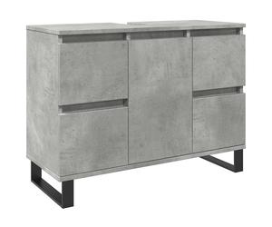 vidaXL Mueble de lavabo madera de ingeniería gris hormigón 80x33x60 cm