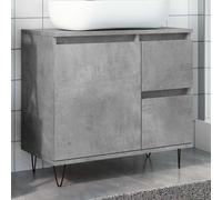 vidaXL Mueble de lavabo madera ingeniería gris hormigón 65x33x60 cm