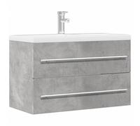vidaXL Mueble de lavabo madera ingeniería gris hormigón 80x38,5x48 cm