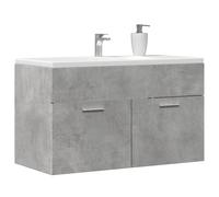 vidaXL Mueble de lavabo madera ingeniería gris hormigón 90x38,5x46 cm