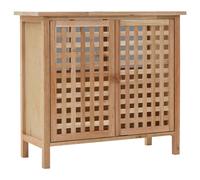 vidaXL Mueble de lavabo madera maciza de nogal 66x29x61 cm