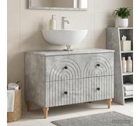 vidaXL Mueble de lavabo para baño ALKMAAR Gris Hormigón