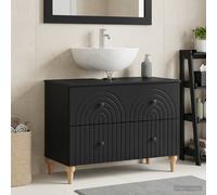 vidaXL Mueble de lavabo para baño ALKMAAR Negro 82 x 41 x 59 cm