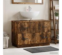 vidaXL Mueble de Lavabo para baño HOORN Roble Ahumado 82 x 41 x 56 cm