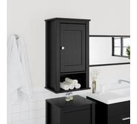 vidaXL Mueble de pared baño BERG madera maciza pino negro 40x27x71,5cm