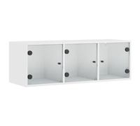 vidaXL Mueble de Pared con Puertas de Vidrio Blanco 102x37x35 cm