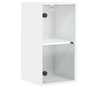 vidaXL Mueble de pared con puertas de vidrio blanco 35x37x68,5 cm – colgante, almacenamiento para TV