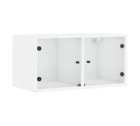 Vidaxl mueble de pared con puertas de vidrio blanco 68,5x37x35 cm