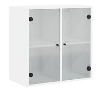 vidaXL Mueble de pared con puertas de vidrio blanco 68x37x68,5 cm