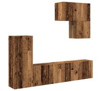 vidaXL Mueble de pared para televisión, 5 piezas, madera reciclada y aglomerado