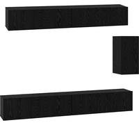 vidaXL Mueble de pared para TV, 3 unidades, color , aspecto de roble, material de madera