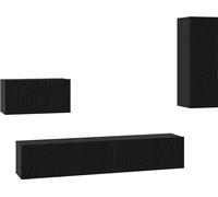 vidaXL Mueble de pared para TV, 4 unidades, color , aspecto de roble, material de madera