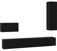 vidaXL Mueble de pared para TV, 4 unidades, color , aspecto de roble, material de madera