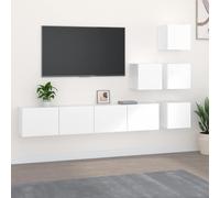 vidaXL Mueble de pared para TV madera contrachapada blanco