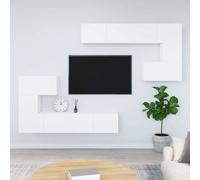 vidaXL Mueble de pared para TV madera contrachapada blanco