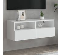 vidaXL Mueble de pared para TV madera de ingeniería blanco 80x30x30 cm
