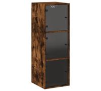 vidaXL Mueble de pared con puertas de vidrio roble ahumado 35x37x100 cm