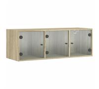 vidaXL Mueble de Pared Puertas de Vidrio Roble Sonoma 102x37x35 cm